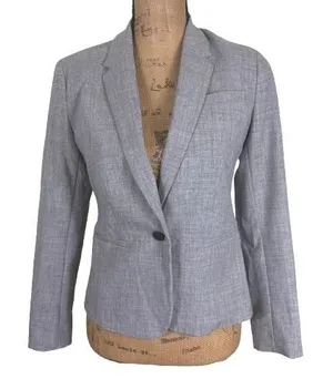 Banana Republic Petite Washable Grey One Button Blazer Business Professional‎ 0P thumbnail 1