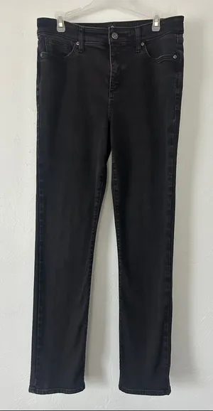 Classic Denim Black Straight Leg Jeans SZ 10 LONG thumbnail 1
