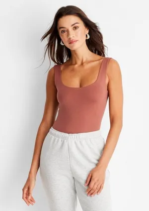 NWT A New Day Seamless Tank Bodysuit in Size Medium in Rust thumbnail 1