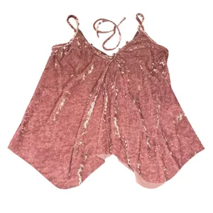 Hummingbird Cami Top Y2K Pink Crushed Velvet Halter Choker Strap Whimsigoth S thumbnail 2