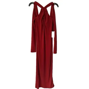 ASTR Wrapped Strap Women’s Red Maroon Rust Polyester Maxi Dress Size Small thumbnail 2
