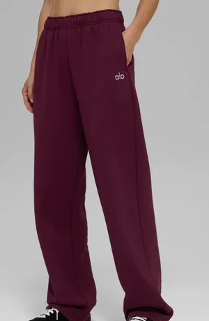 NWT Alo Yoga Accolade Burgundy Straight Leg Sweatpants thumbnail 1