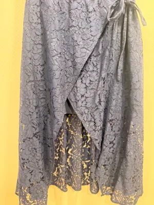 Ali & Jay Navy Blue Lace Flutter Sleeve Wrap Embroidered Midi Dress Size s thumbnail 7