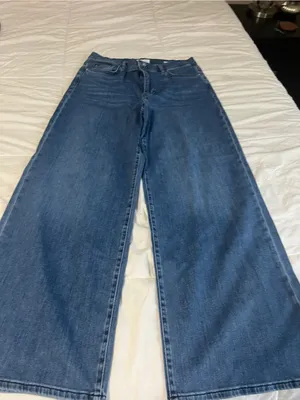 Frame Wide Leg High-Rise Blue Denim Jeans thumbnail 2