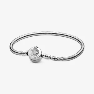 🆕Pandora Moments Sparkling‎ Crown O Snake Chain Bracelet thumbnail 2