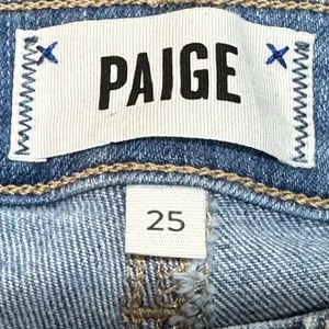 PAIGE Genevieve Flare North Star Distressed‎ Wide Leg High Rise Denim Jeans 25 thumbnail 5