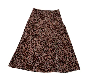 SHEIN Animal Print High Waist Leopard Midi Maxi Flowy Skirt Size Women's 6 thumbnail 1