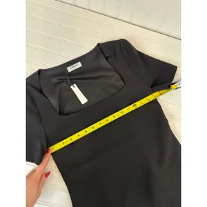 NWT Rumored Mod Mini Dress Black Squared Neck LBD Short Sleeve Party Cocktail XS thumbnail 7