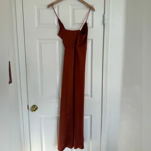 ShowPo. Terra Cotta Elegant Rust Satin Maxi Dress Size 6 Made in Australia‎ thumbnail 8