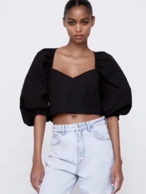 Zara Puff sleep top thumbnail 1