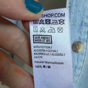 Topshop MOTO Soft Washed 100%Cotton Light Blue Denim Shirt thumbnail 6