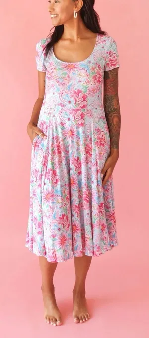 EUC Women’s Posh Peanut Bamboo Cotton Midi Dress Large thumbnail 1