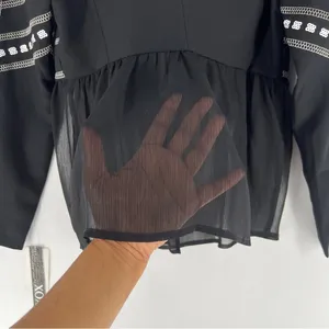 XOXO Sequin Embellished Embroidered Chiffon Hem‎ V Neck Peplum Jacket Size S thumbnail 13