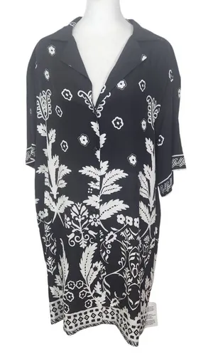 Asos Black and White Floral Print Mini Skirt Dress NWOT Size 6 Floral Mini Dress thumbnail 1