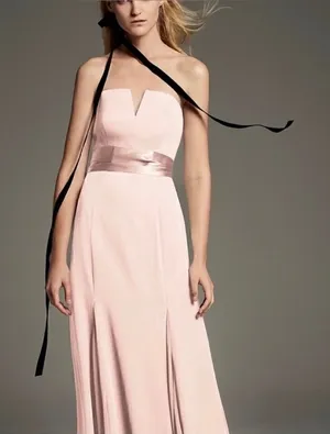 Vera Wang color Ballet Strapless Crepe Crepe Mermaid Bridesmaid Dress Size 6 thumbnail 1