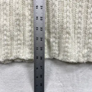 Avalin Sweater Vest Faux Fur Collar Wool‎ Blend Sleeveless Knit Ivory M thumbnail 6