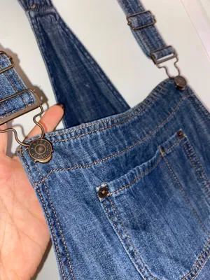EXPRESS blue denim overalls / romper with adjustable straps and pockets size 8 thumbnail 6