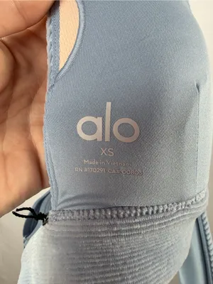 NWT ALO‎ Yoga Micro Corduroy Dreamer Bra in Celestial Blue Size XS thumbnail 11