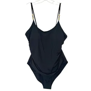 Betsey Johnson Core One-Piece Swimsuit Size XXL Black Vacation Resortwear NWOT thumbnail 2