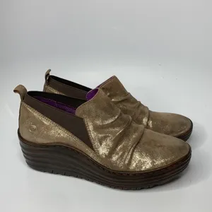 Bionica wedge shoes gold metallic shimmer‎ size 7 thumbnail 2