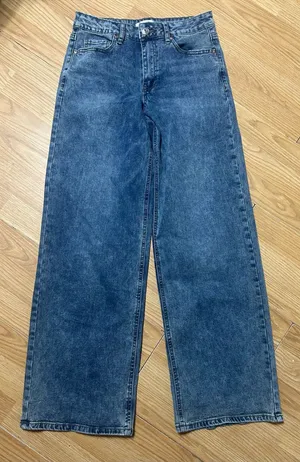 Steve Madden high rise wide leg denim acid wash jeans ladies/jr size 5 w stretch thumbnail 1