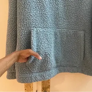 American Eagle Blue Sherpa sweater 1/4 Zip Pullover Sweatshirt size medium thumbnail 4