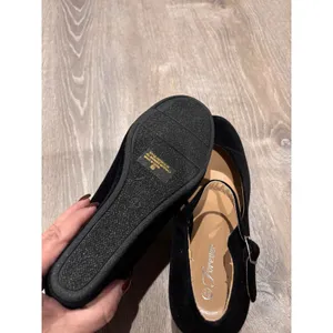 Forever Mary Jane‎ Wedge Heels Black Suede Ankle Strap Platform Pumps Shoes thumbnail 4
