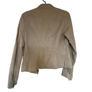 The Clothing Exchange Company 🧥 Cream Vegan Leather Jacket (Size Small) thumbnail 2