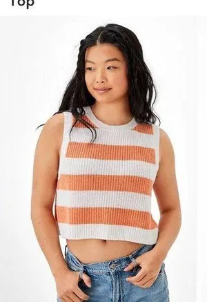 AE Striped Sweater Tank Top XS thumbnail 1