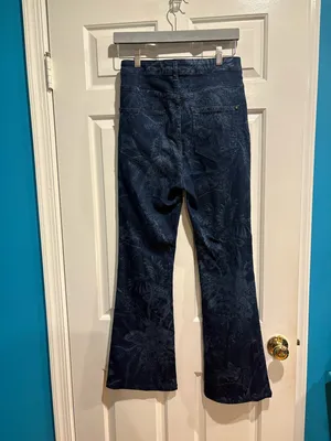 Pilcro high waist flared leg floral print blue jeans sz 29 thumbnail 3