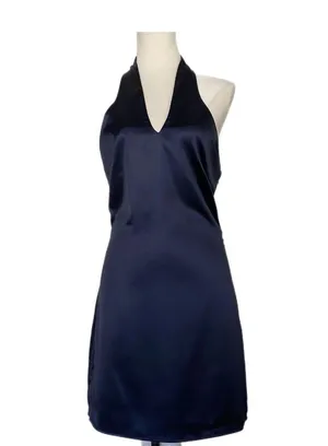 Lelis Navy Satin Dress thumbnail 1