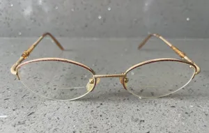 CHRISTIAN DIOR Eyeglasses Frames ONLY 49-19 01x2 Half Rim gold thumbnail 1