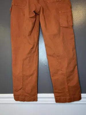 Gap Pants Womens 2 Orange Carpenter Denim Straight Leg Workwear Stretch thumbnail 8