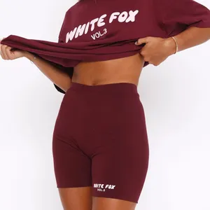 White Fox Boutique OFFSTAGE RIBBED BIKE SHORTS thumbnail 1