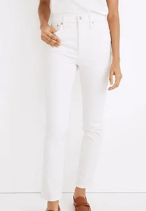 Madewell The Perfect Vintage High Rise Tapered Mom Jeans Tile White 30 Tall thumbnail 1