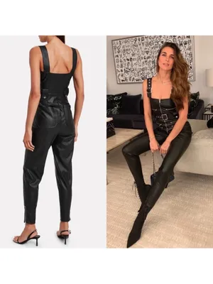 WeWoreWhat Vegan Leather‎ Moto Overalls Zipper Black XS NWT thumbnail 10