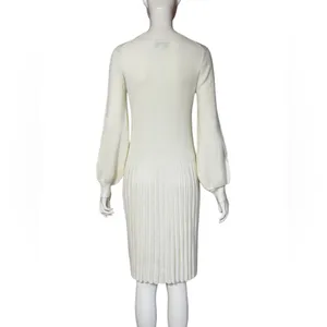 BEAUTIFUL by Lawrence Zarian Rayon Blend Elegant White Knit Dress S Small G#56 thumbnail 3