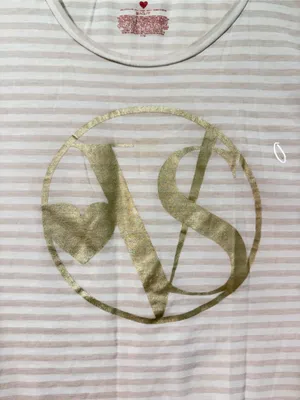 Victoria's Secret Cream & Beige Striped Night Tee thumbnail 5