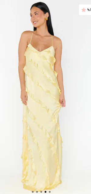 Show Me Your Mumu Yellow Ruffle Maxi Dress thumbnail 1