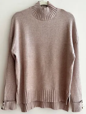 Amazon Women’s Matching Mockneck Sweater and Wide Leg Pants Set, Blush, Medium thumbnail 3