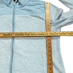 Talbots Womens Jacket XL Blue High Neck Zips Pockets Fleece Cotton Blend‎ thumbnail 9