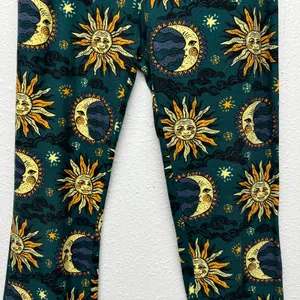 Sun & Moon Flared Leggings Womens Large High Rise Festival Boho Hippie Cosmo thumbnail 4
