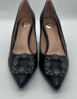 Journee Collection Heels 6 1/2 Black Rhinestones‎ Pointed Toe Career Formal NEW thumbnail 1