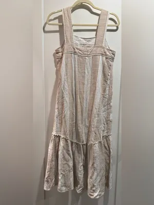 Anthropologie Maeve Tan Tonal Striped Cotton‎ Midi Sundress Size Small thumbnail 5