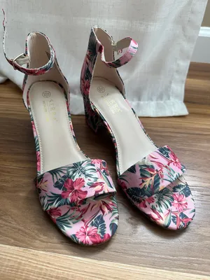 Serra Memory Foam Floral Strappy Sandals Heels thumbnail 1