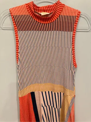 Anthropologie Maeve Cleary Striped Mock Neck Jersey Midi Dress S thumbnail 3