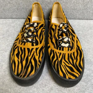 Mango Monki Zebra Print Platform Sneaker‎ Women's Size 9 Yellow Black Animal Lace FLAW thumbnail 1