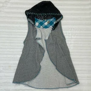 BKE Womens‎ Sweatshirt Vest Grey Blue Hoodie Cotton Blend Size Small S thumbnail 6