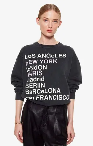 Anine Bing City Love Sweatshirt Charcoal Size M thumbnail 1