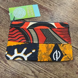 NWT Timbali Crafts Hand Crafted Swaziland Africa Tribal Print Zippered Pouch thumbnail 3